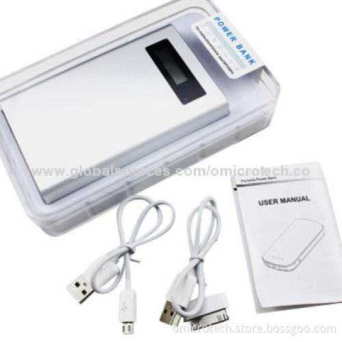 12,000mAh Fashionable Polymer Dual-USB Port Power Banks, Long Standby Time, Various Colors Available